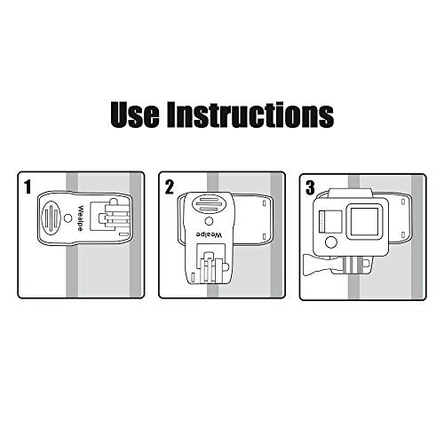 Wealpe Backpack Clip Mount Strap Mount Compatible with GoPro Hero 8, 7, 6, 5, 4, Max, Session, 3+, 3, 2, 1, Fusion, Hero (2018), Xiaomi Yi Cameras