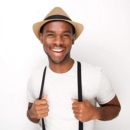 WESTEND Unisex Summer Short Brim Fedora - Hats for Men & Women + Panama Hats & Straw Hats