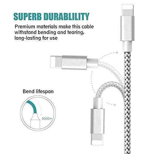 iPhone Charger Lightning Cable Charger MFi Certified High-Speed Charging Cord Lightning to USB A iPhone Charger Cable