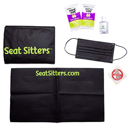 Seat Sitters Airplane Seat Cover, Tray Table Cover and Face Mask Kit - Adult Edition