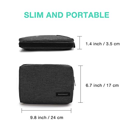 BAGSMART Electronic Organizer Small Travel Cable Organizer Bag for Hard Drives, Cables, Phone, USB, SD Card, Black