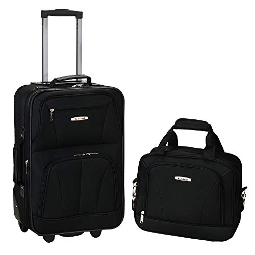 Rockland Fashion Softside Upright Luggage Set, Black, 2-Piece (14/20)