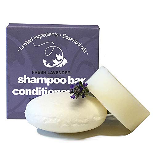 Whiff Shampoo Bar & Conditioner Bar (Fresh Lavender) FRESH LAVENDER: Limited Ingredients; Made USA, Rich lather, Essential Oils; FREE of harmful Fragrances, and Colorings, Concentrated Formula