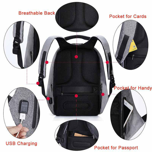 Waterproof Laptop Backpack Men 15inch Multifunction Anti theft Backpack USB Charging Male Travel School Backpacks
