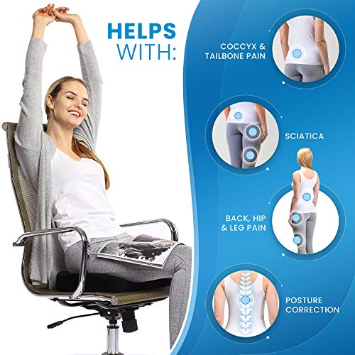 Office Chair Seat Cushions For Sciatica, Coccyx & Lower Back Pain Relief