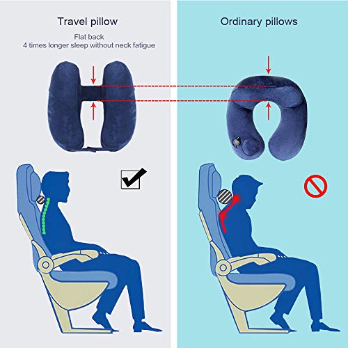 Inflatable Travel Pillow Neck Lumbar Support for Airplane Train