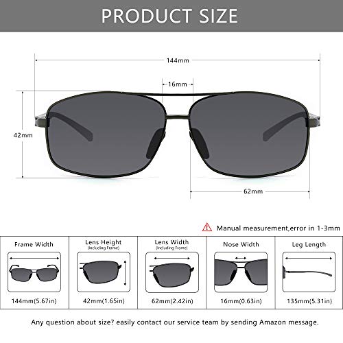 SUNGAIT Ultra Lightweight Rectangular Polarized Sunglasses UV400 ...