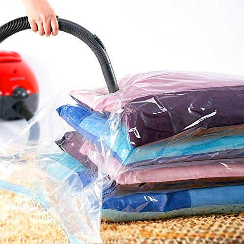 YANSER Space Saver Bags Vacuum Storage Bags for Clothes，6 Small，20” ×28”, Travel Pump, Reusable Durable & Waterproof, 80% Space Saved, 6 Pack Small Travel Storage Bags