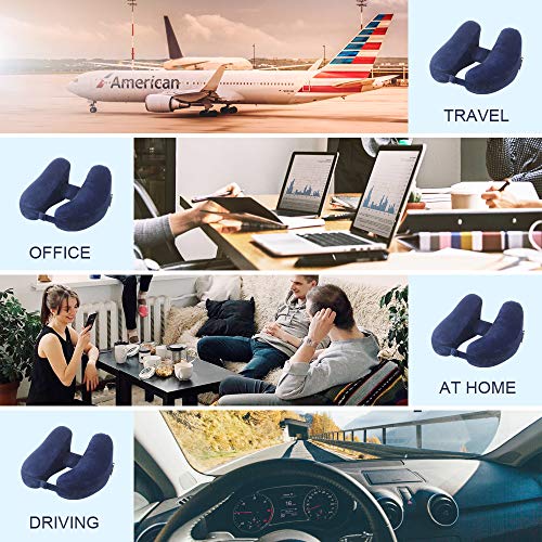 Inflatable Travel Pillow Set for Airplane Air Cushion Neck Head