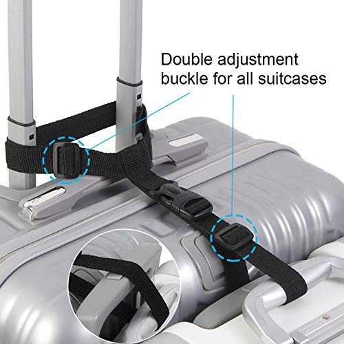 Collwait 2-in-1 Adjustable Luggage Belt Luggage Accessories, Luggage Straps  for Suitcases Add a Bag, Travel Belt for Luggage Over Handle, Luggage Strap  for Carry on Bag, Travel Bag Strap for Luggage 