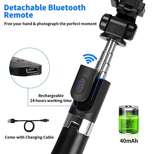 Bluetooth Selfie Stick Tripod,PEYOU Extendable Phone Tripod Stand with Wireless Remote, Tripod Stand Selfie Stick Compatible for iPhone 11/11 Pro/XS Max/XS/XR/X/8/7 Plus, Galaxy S9 S8 Note 9 8,Google