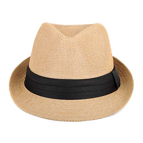 WESTEND Unisex Summer Short Brim Fedora - Hats for Men & Women + Panama Hats & Straw Hats