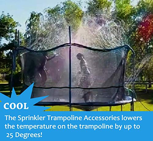 ARTBECK Trampoline Sprinkler, Outdoor Trampoline Water Play Sprinklers for Kids, Fun Water Park Summer Toys Trampoline Accessories ( 39 ft, Black )