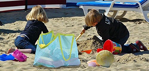 SupMLC Mesh Beach Bag Extra Large Beach Bags and Totes Tote Backpack Toys Towels Sand Away for Holding Beach Toys Children’ Toys Market Grocery Picnic Tote