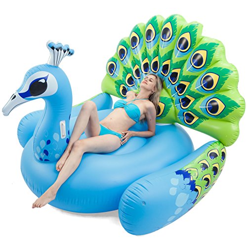 JOYIN Inflatable Peacock Pool Float, Fun Beach Floaties, Swim Party Toys, Pool Island, Summer Pool Raft Lounge for Adults & Kids