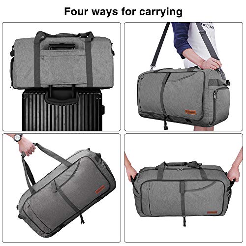 canway 65l travel duffel bag Canway 65L Travel Duffel Bag, Foldable Weekender Bag with Shoes Compartment for Men Women Water-proof & Tear Resistant