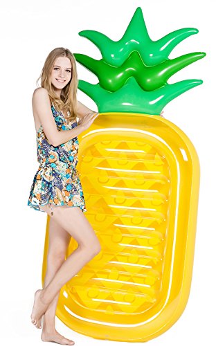 Jasonwell Giant 76" Pineapple Pool Party Float Raft Summer Beach Swimming Pool Inflatable Floatie Lounge Pool Loungers Decorations Toys for Adults & Kids