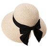 Womens Floppy Summer Sun Beach Straw Hats Accessories Wide Brim SPF 50 Crushable 56-58cm Beige