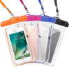 F-color Waterproof Case, 4 Pack Transparent PVC Waterproof Phone Pouch Dry Bag for Swimming, Boating, Fishing, Skiing, Rafting, Protect iPhone X 8 7 6S Plus SE, Galaxy S6 S7, LG G5 and More