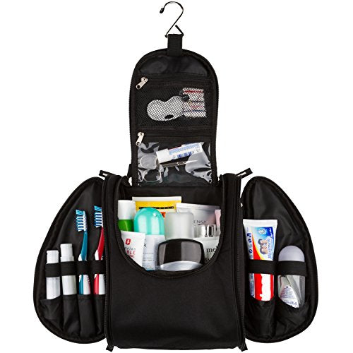42 Travel Hanging Toiletry Bag – Large Kit Organizer for Men & Women – Spacious & Compact, 17 Compartments for all you need - Strong Zippers, Sturdy Hook, Water Resistant