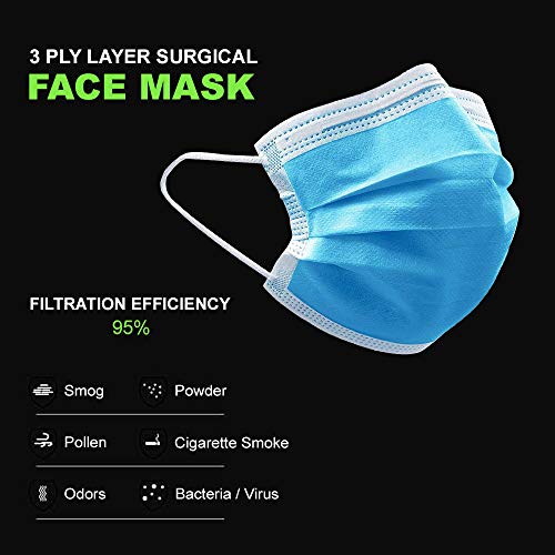 Disposable Face Mask and Gloves Set with Sanitizing Wipes, Personal Protection (PPE), 1 3-ply Face Mask, 3 Pairs Disposable Gloves and 3 Sanitizing Wipes