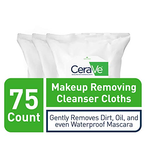 CeraVe Face & Eye Makeup Remover Wipes | 3 Pack, 25 Count Each | Gently Removes Dirt, Oil, & Waterproof Makeup | Fragrance Free & Non-Irritating