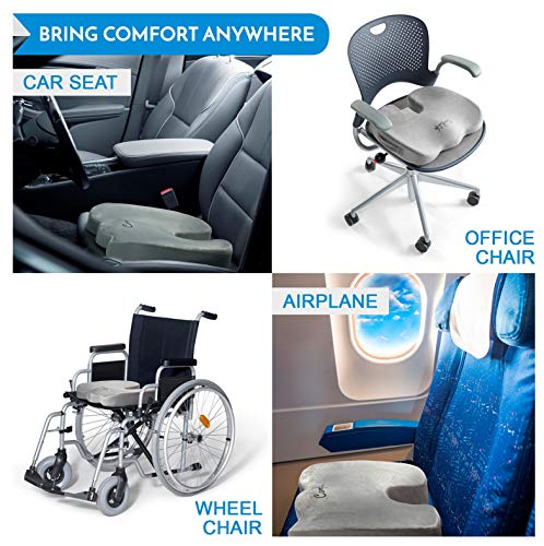 ComfiLife Gel Enhanced Seat Cushion - Non-Slip Orthopedic Gel & Memory Foam Coccyx Cushion - Office Chair Car Seat Cushion - Sciatica & Pain Relief