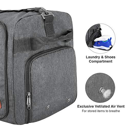 canway travel duffel bag Canway 65L Travel Duffel Bag, Foldable Weekender Bag with Shoes Compartment for Men Women Water-proof & Tear Resistant