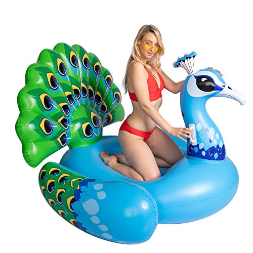 JOYIN Inflatable Peacock Pool Float, Fun Beach Floaties, Swim Party Toys, Pool Island, Summer Pool Raft Lounge for Adults & Kids