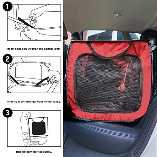 Love's cabin 36in Portable Large Dog Bed - Pop Up Dog Kennel, Indoor Outdoor Crate for Pets, Portable Car Seat Kennel, Cat Bed Collection, Red