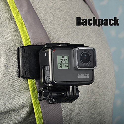 Wealpe Backpack Clip Mount Strap Mount Compatible with GoPro Hero 8, 7, 6, 5, 4, Max, Session, 3+, 3, 2, 1, Fusion, Hero (2018), Xiaomi Yi Cameras