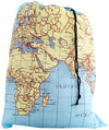 Travel-Size Laundry Bag, World Map