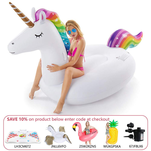 Giant Inflatable Unicorn Pool Float Blow Up Summer Swimming Pool Party Lounge Raft Toys Kids Adults