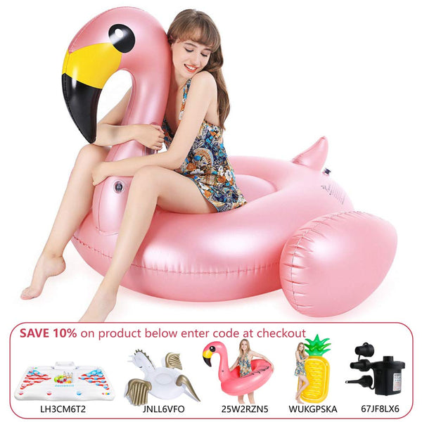 Giant Inflatable Flamingo Pool Float Summer Beach Swimming Pool Party Lounge Raft Toys Adults Kids