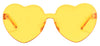 One Piece Heart Shaped Rimless Sunglasses Transparent Candy Color Eyewear(Yellow)