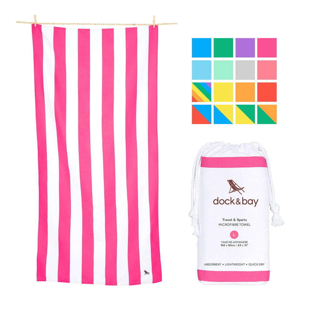 Dock & Bay Quick Dry Pink Beach Towel X-Large (200x90cm, 78x35) - Sand Proof Beach mat, Fast Drying