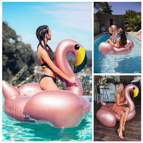 Giant Inflatable Flamingo Pool Float Summer Beach Swimming Pool Party Lounge Raft Toys Adults Kids