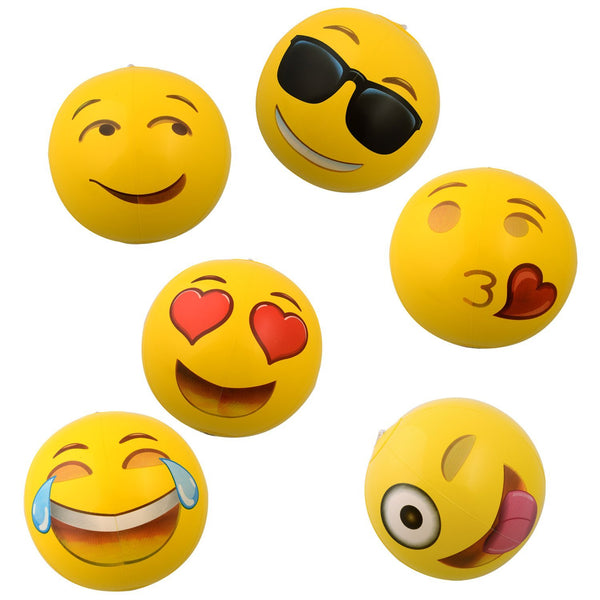 Emoji Inflatable Beach Balls, 12