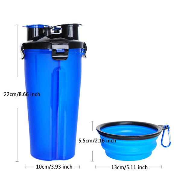 Portable Dogs Cats Feeding Feeder Water Food Bottle Outdoor Travel Carry Pet Bowls