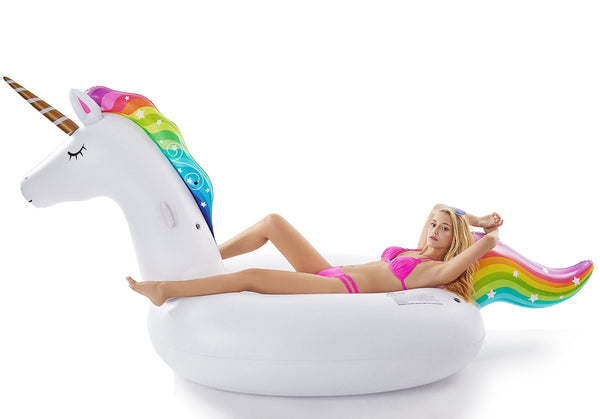 Giant Inflatable Unicorn Pool Float Blow Up Summer Swimming Pool Party Lounge Raft Toys Kids Adults