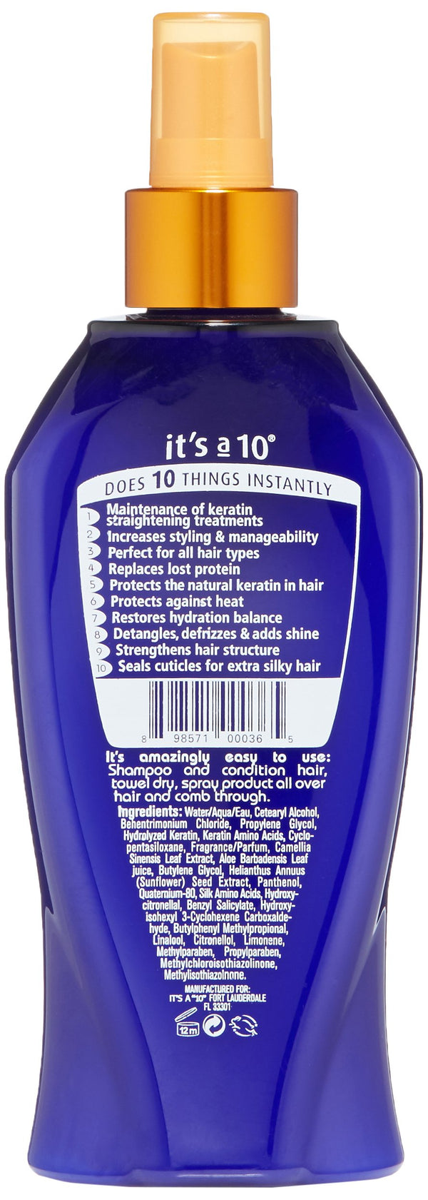 It's a 10 Haircare Miracle Leave-In Plus Keratin, 10 fl. oz.