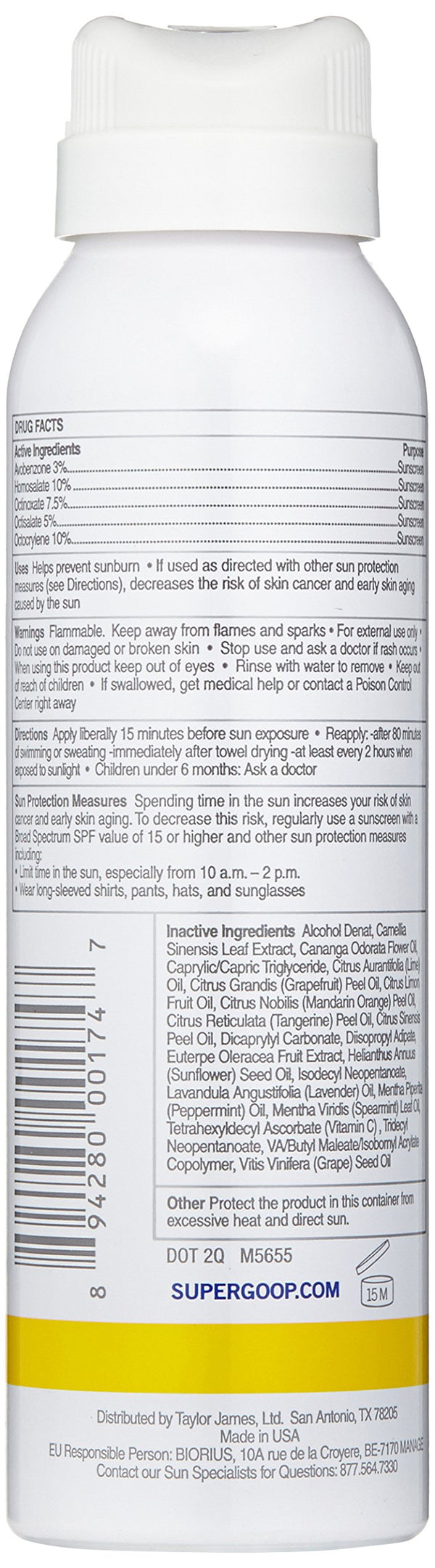 Supergoop! Antioxidant-Infused Sunscreen Mist with Vitamin C SPF 50, 3 fl. Oz.