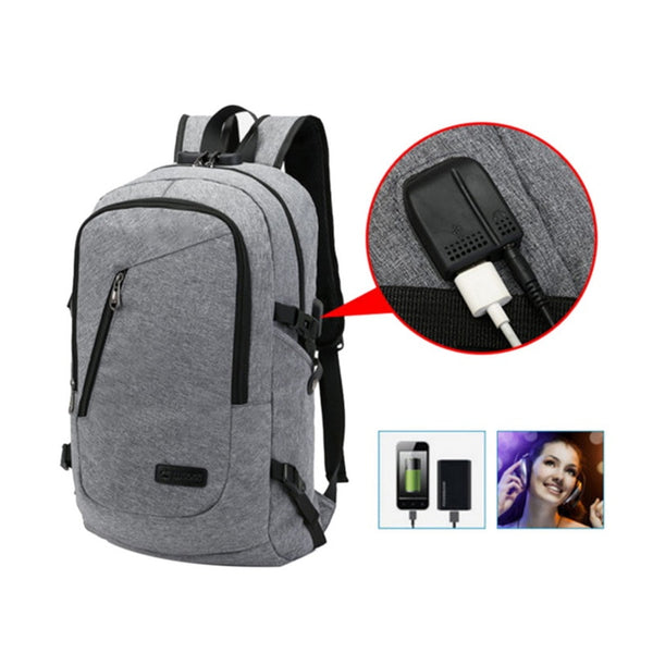 Fashion man laptop backpack usb charging computer backpacks casual style bag large male business travel bag backpack