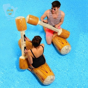 Inflatable Log Joust Set Raft Inflatable Water Joust Pool Float Set Joust Piscina Mattress Water Battle Game