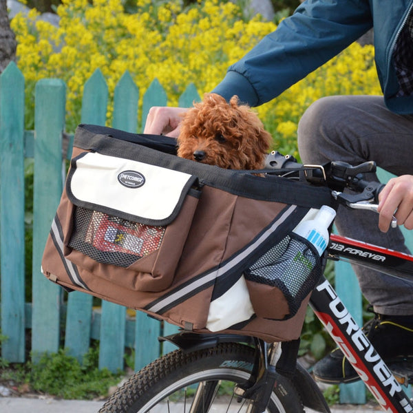 Portable Pet dog bicycle carrier bag basket Puppy Dog Cat Travel bike carrier Seat bag for small dog Products Travel Accessories