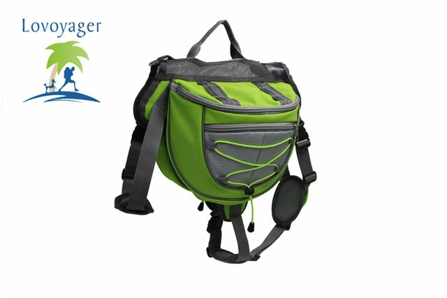 High quality pet accessories waterproof Adjustable nylon Pet Backpack Dog saddle Bag For Large Dog hiking travel