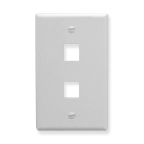 Icc Icc-ic107lf2wh Faceplate, Oversized, 2-port, White