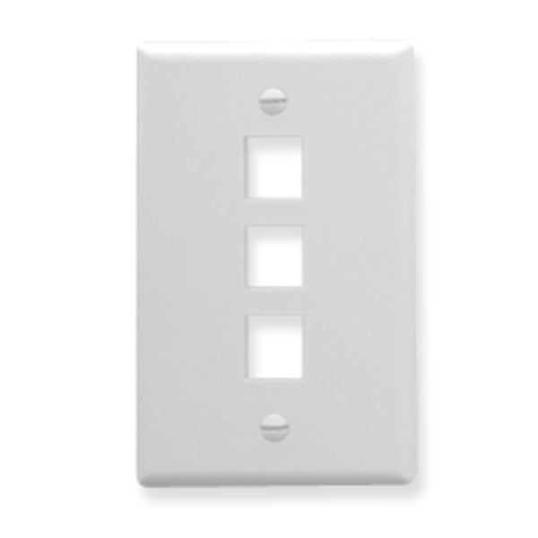 Icc Icc-ic107lf3wh Faceplate, Oversized, 3-port, White