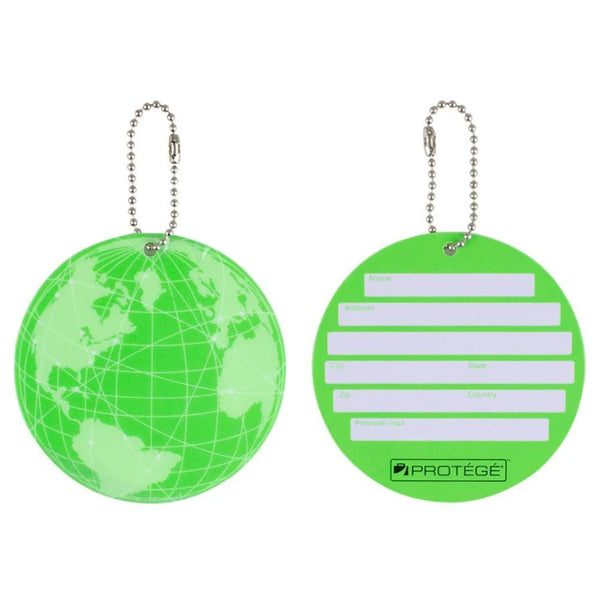 Protege Neon Round Ez Id Luggage Tags, Green Family Pack (8 Tags)