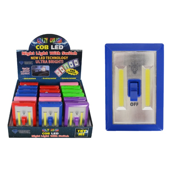 Crazy color COB LED Night Light Switch Case Pack 18